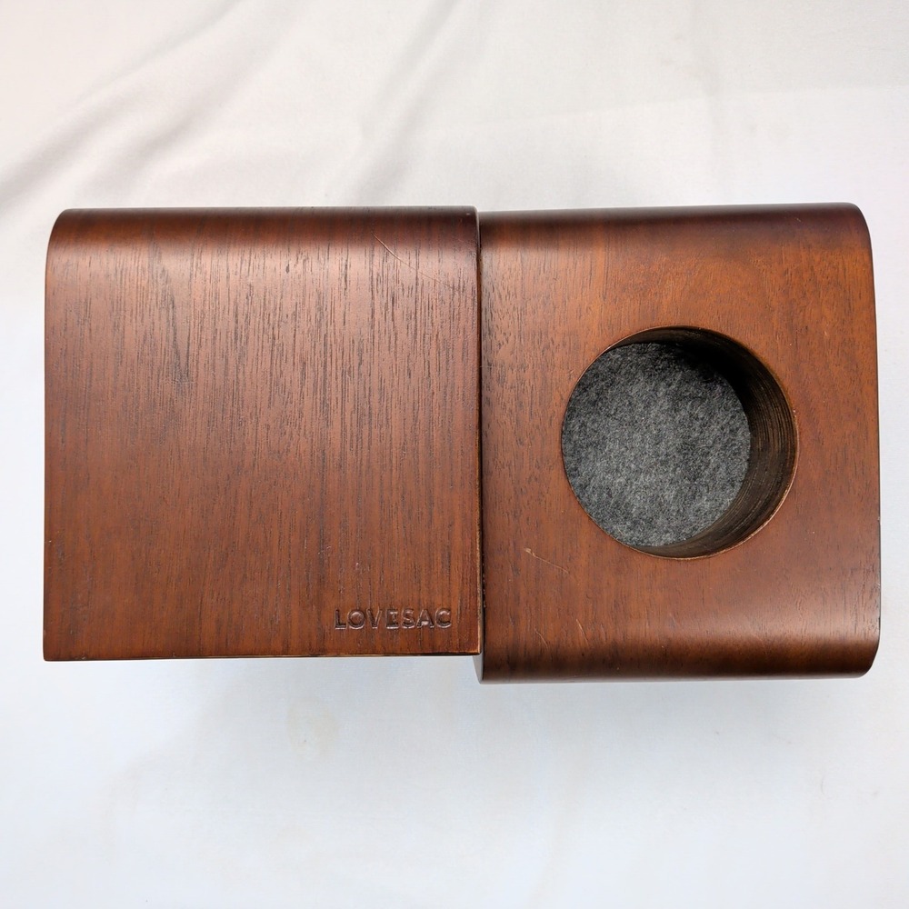 Lovesac Sactionals Drink Holder Set Dark Walnut Bent Wood
